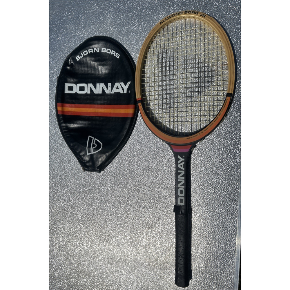 Vintage DONNAY Allwood Bjorn Borg Junior Tennis Racket Belgium w/ Case AS-IS